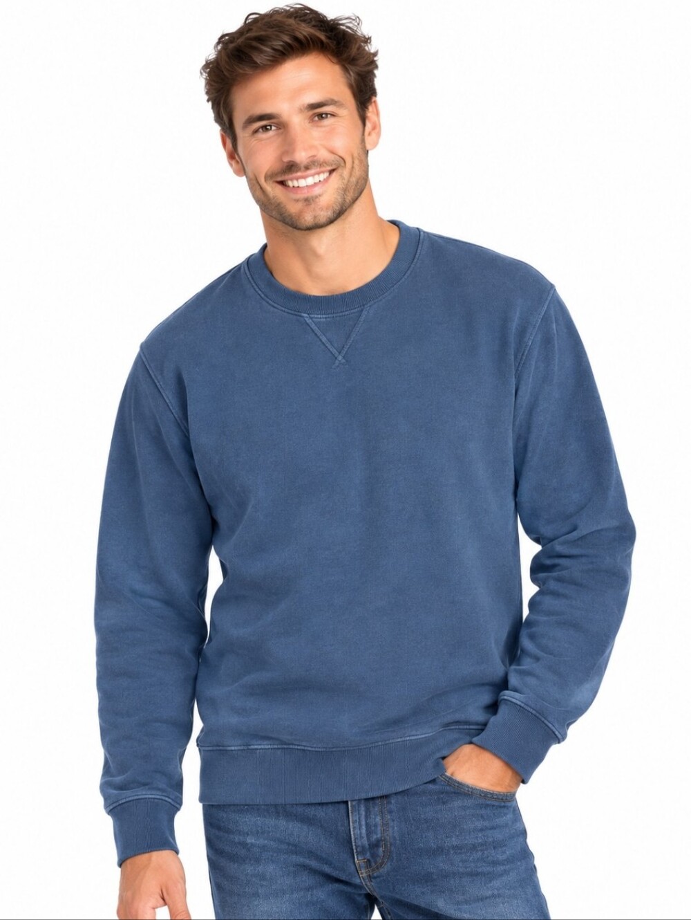 Nwt Men's Goodfellow 100% Cotton Crewneck Sweatshirt Navy (Sz:xxl).